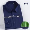 2024 Men's White Slim Fit Bamboo Fiber Long Sleeve Iron-Free Business Shirt
