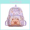 Cute Cartoon Capybara Letter Pattern Children Backpack For Elementary Students