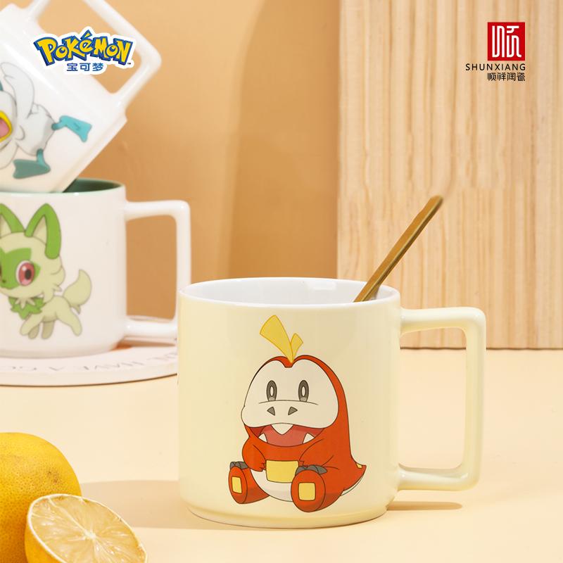 SHUNXIANG Pokémon Licensed Ceramic Mugs Anime-themed Milk Oat Cups Cartoon Quaxly Coffee Mugs Home Breakfast Drinking Utensils
