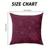 Burgundy Blooms Square Jacquard Pillow Cover for Sofa Office Waist Cushion Cover Home Decorative Pillowcase