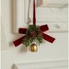 Velvet Bow Christmas Bell Wreath Creative Christmas Bell Pendant  Xmas Party Supplies