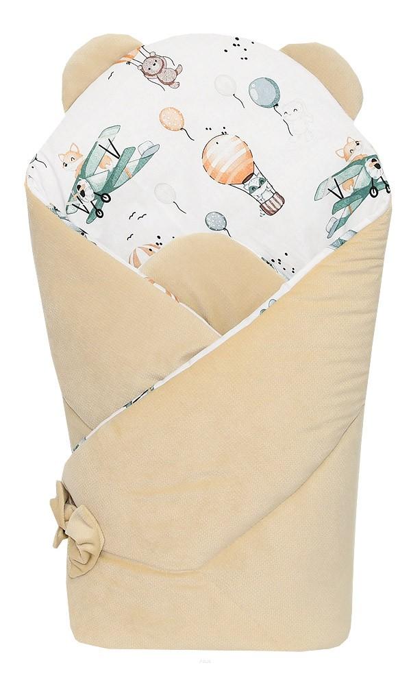 Baby wrap VELVET cappuccino fox on the plane