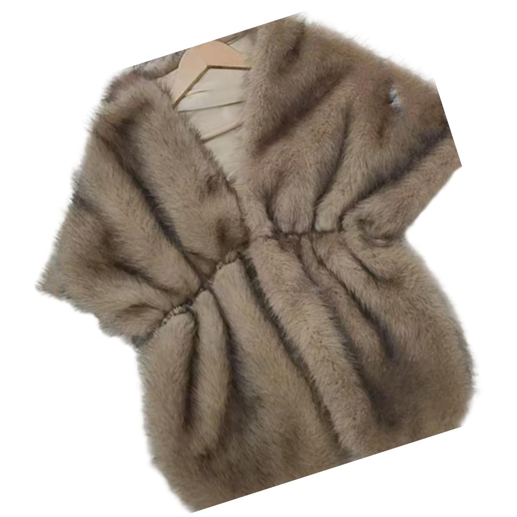 Bride Scarf For Outdoor Weddings Artificial Furs Design Lightweight Polyester Shawl Cold Weather Essential