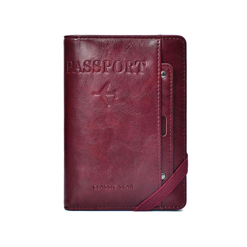 

Travel Passport Holder Multi-Functional Portable PU Leather Luggage Storage Bag for Tickets and Documents Card Bag Clip Wallet