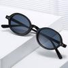 SO&EI Fashion Small Oval Sunglasses Rivets Women Shades UV400 Vintage Punk Men Candy Color Sun Glasses