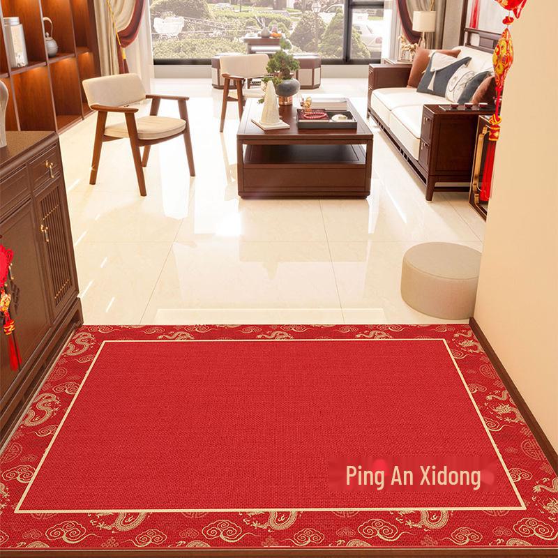 

Красный праздничный противоскользящий коврик для входной двери 2024 года – устойчивый к грязи и настраиваемый 50x80cm-Upgrade Thickened