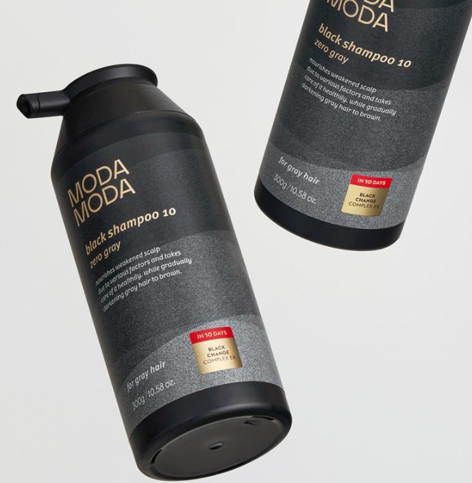 MODAMODA Zero Gray Black Shampoo 10 300g Gray Hair Cover & Nourishing Color Shampoo