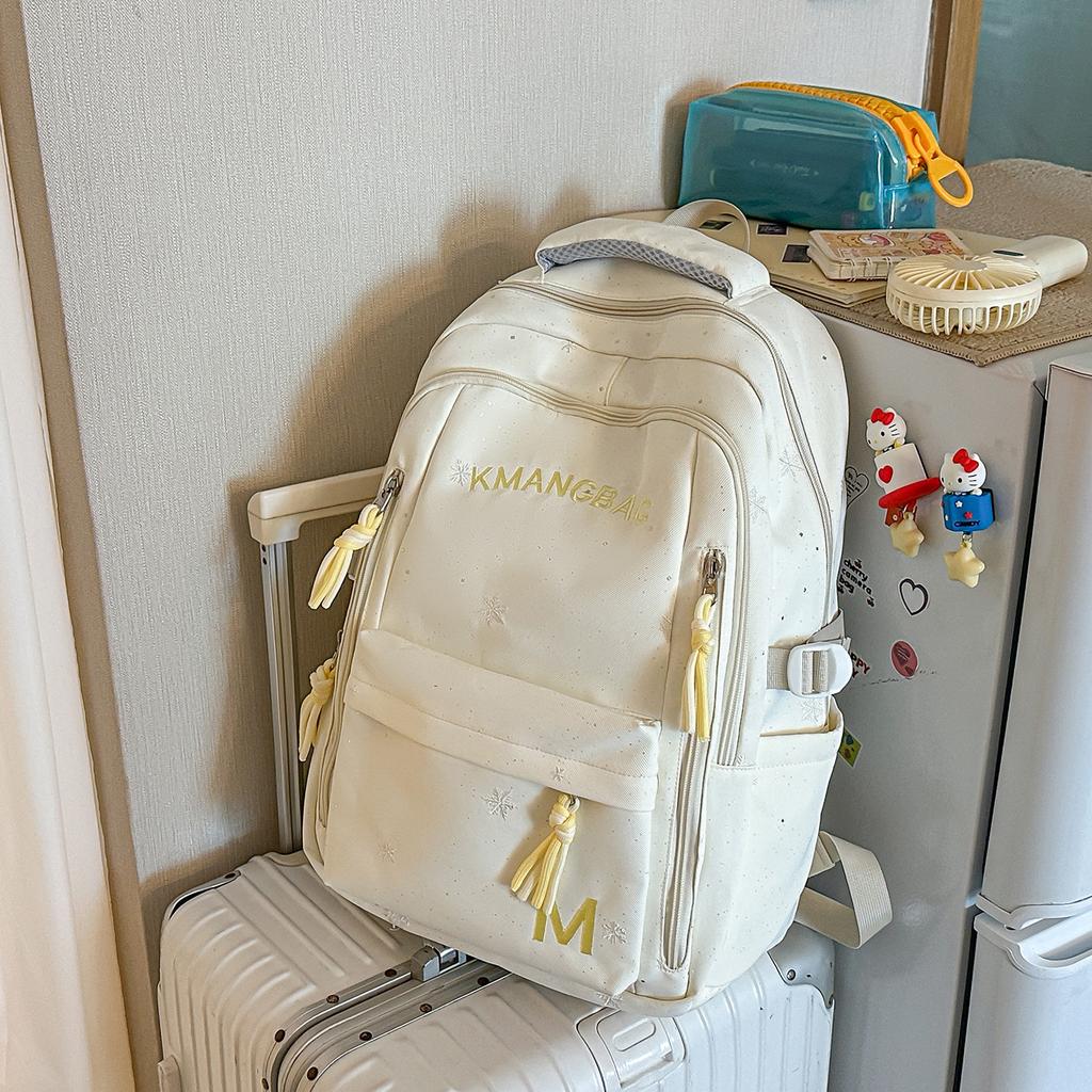 Schoolbag1011 New High-value Korean Version of Junior High School Girls Fashionable Simple Backpack Cute Sweet Large Capacity Backpack