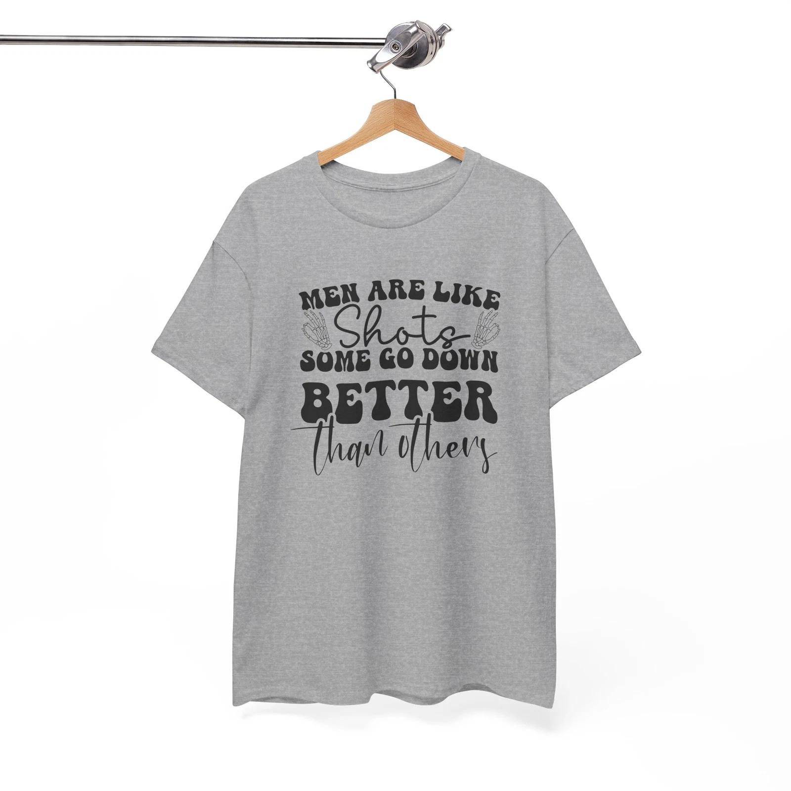 

Clever Joke T-Shirt - Intelligent & Witty Tee Men are like Shots Some go Down 2XL