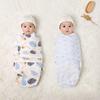 Baby Blanket Hat Set Cartoon Printed Cotton Newborn Swaddle Adjustable Infant Sleeping Swaddle Wraps All Seasons 0-6 Months