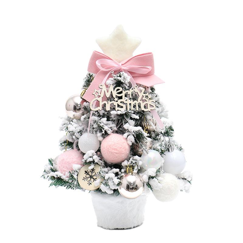 New Desktop Christmas Tree Mini Plush Christmas Tree with Lights DIY Christmas Decoration Navidad Natal Gifts New Year Gift