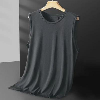 Trendy Men's Solid Color Round Neck Summer Pullover Vest