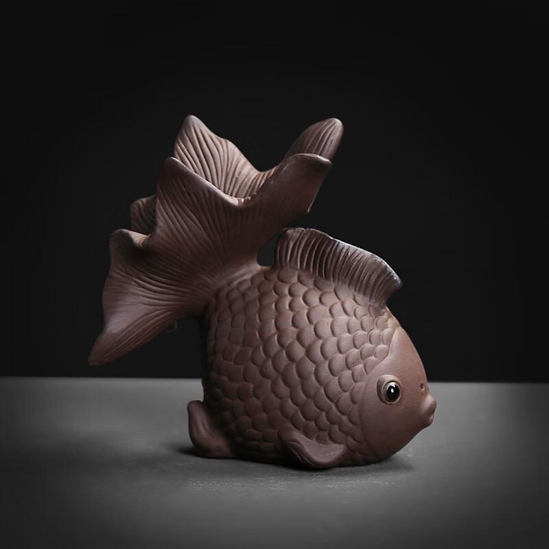 Шуймодянцин Ручная работа Цзыша Чайный питомец Украшения Small Goldfish