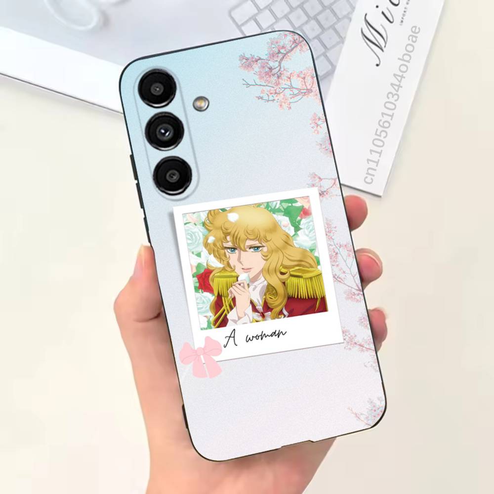 Rose of V-Versailles Lady Oscar Phone Case For Samsung S25,24,21,22,23,20,S30,Ultra,Plus,Fe,Lite,Note,5G Black Soft