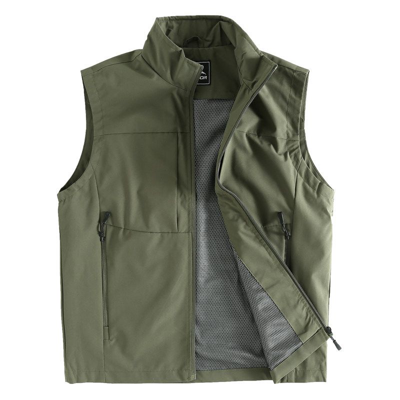 Export New Arrival Outdoor Multi-Functional Men Casual Stand Collar Workwear Multi-Pocket OEM Goods Vest Vest Fall and Winter Waistcoat