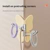 Butterfly Rotating Individual Adhesive Hooks,Butterfly Clasp Bathroom Corner Hook with 3-Hook 270° gyrate,None Drill Wall Mount Storage Hooks for Home