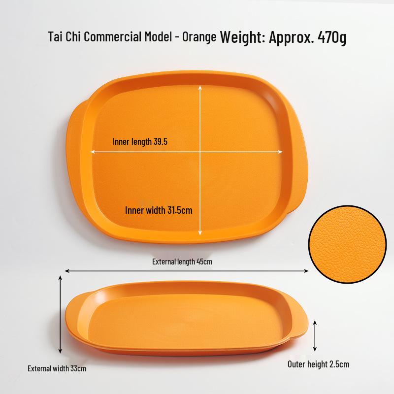Thickened Rectangular Double-Handled Anti-Slip Tray for Fast Food and Canteen Use