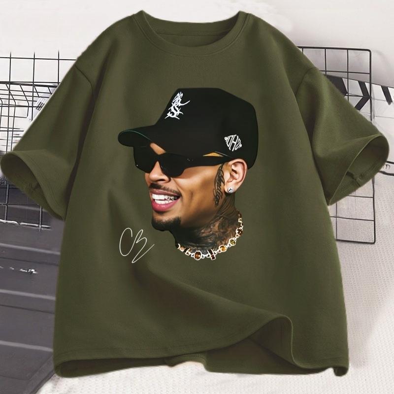Chris Brown TShirt Breezy Bowl XX Rapper T Shirt Casual Short Sleeve Round Neck Tshirt Concert Music Hiphop Unisex Women Clothing