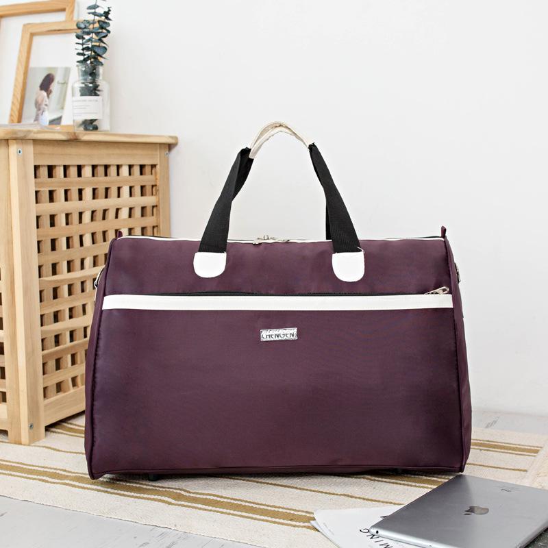 Women's Korean-Style Foldable Canvas Travel Bag - Large Capacity, Lightweight, Handheld or Single Shoulder Gym and Business Bag