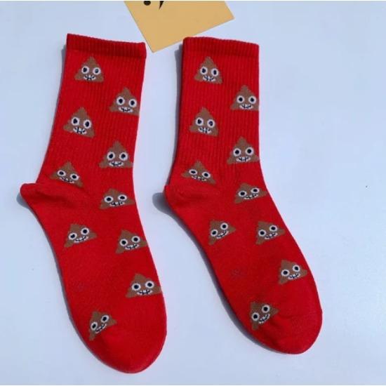 Calcetines de Hombre Caca Feliz Divertidos Lindo Dibujo Animado Tubo Corto Harajuku Calcetines de Algodón Encantador Moda Mujer Tirando Caca Calcetines Regalo de Boda