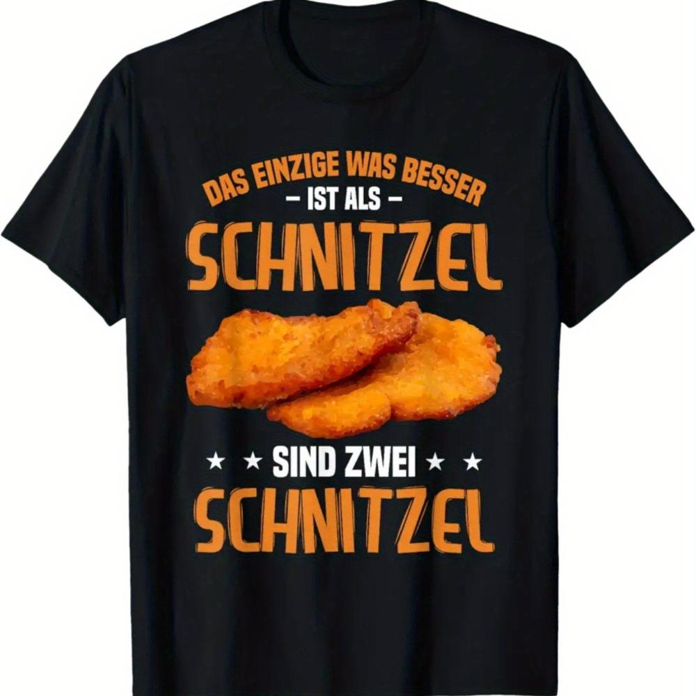 

Summer Mens Fried Pork Cutlet Letter Printed Round Neck Tshirt Fun and Casual Suitable for Food Lovers Street Short Sleeved 4XL