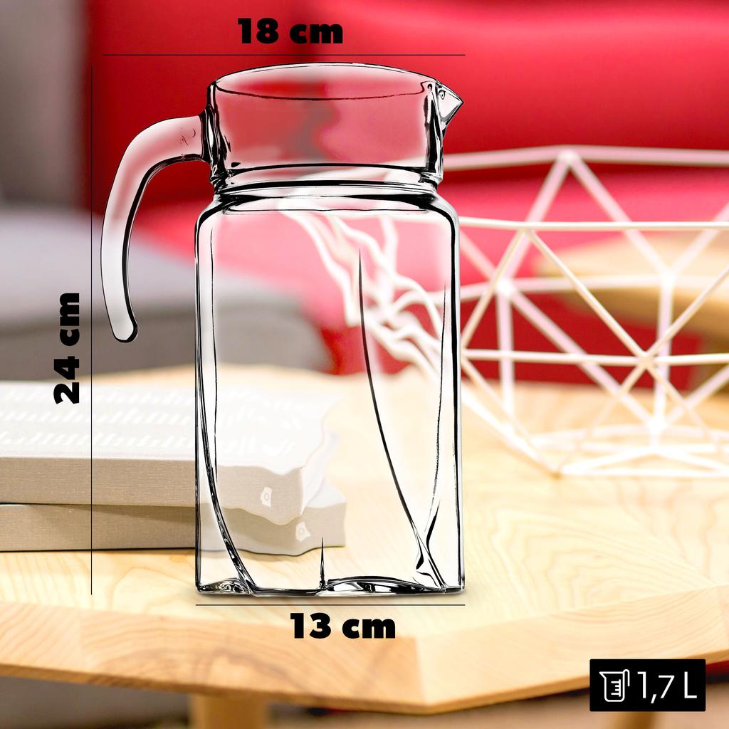 KADAX Glass Pitcher Carafe for Beverages Water Juice 1.7L