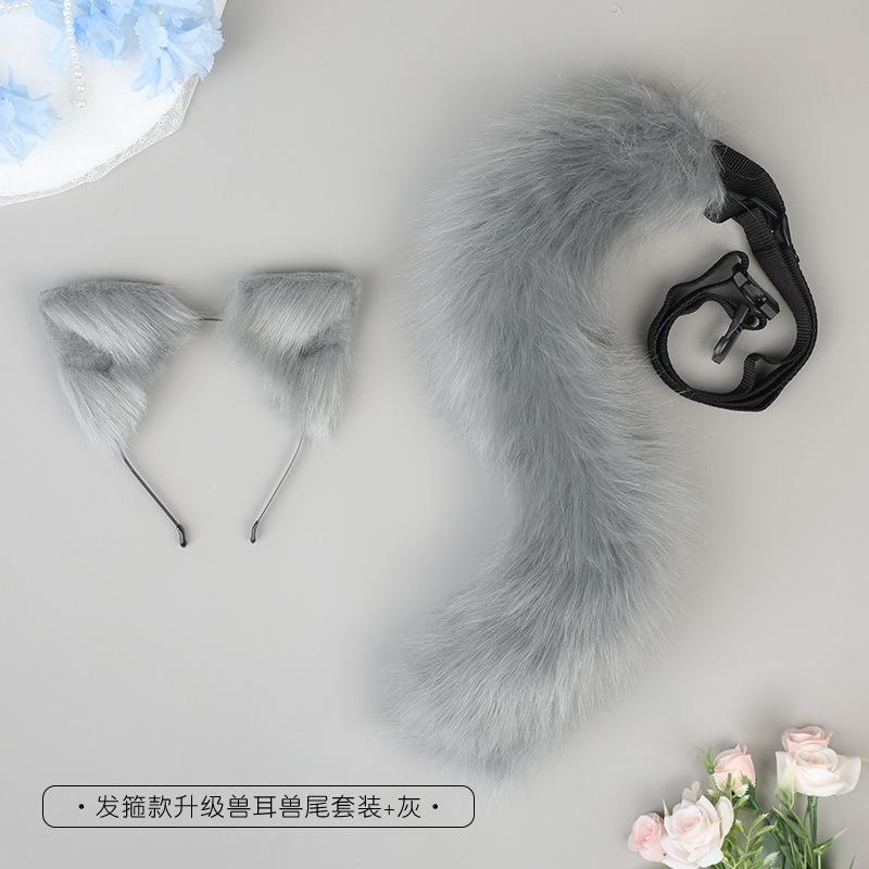 A piece of lolita jewelry, handmade imitation headband, upgraded animal ear tail accessories set.