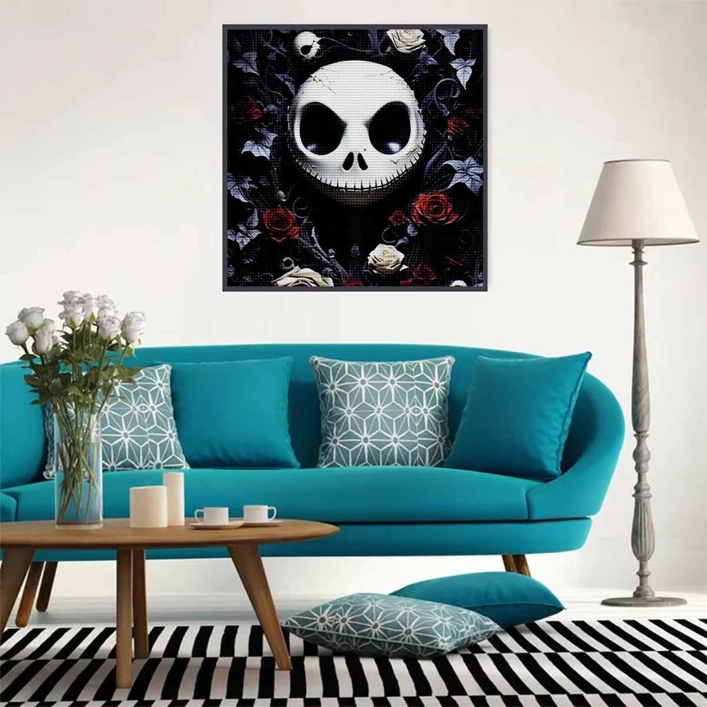 5D DIY Diamond Painting Decorative Skeleton Flowers Full Round Drill Scenery Diamond Embroidery Cross Stitch Kits Home Decor Gift