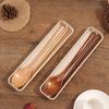 Reusable Portable Tableware With Box Cutlery Set Camp Wooden Chopsticks Spoon Set  Adults/Students
