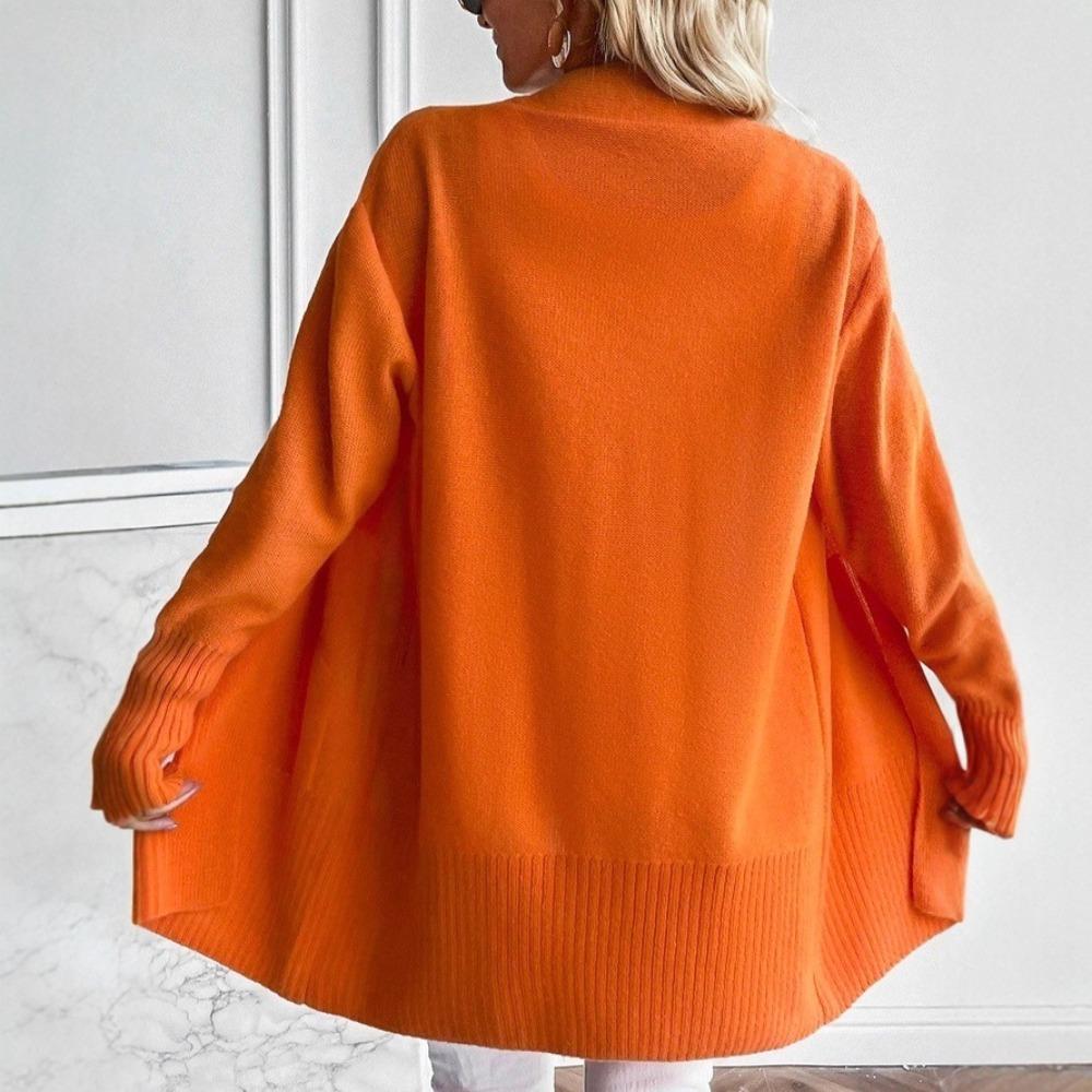 Pull décontracté ample à col en V pour femme Automne Hiver Tenue d'intérieur Pull en maille
