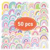 50Pcs Cute Rainbow Stickers Rainbow Waterproof Vinyl Decal Notebook Sticker for Water Bottles Luggage Cup Computer Mobile Phone