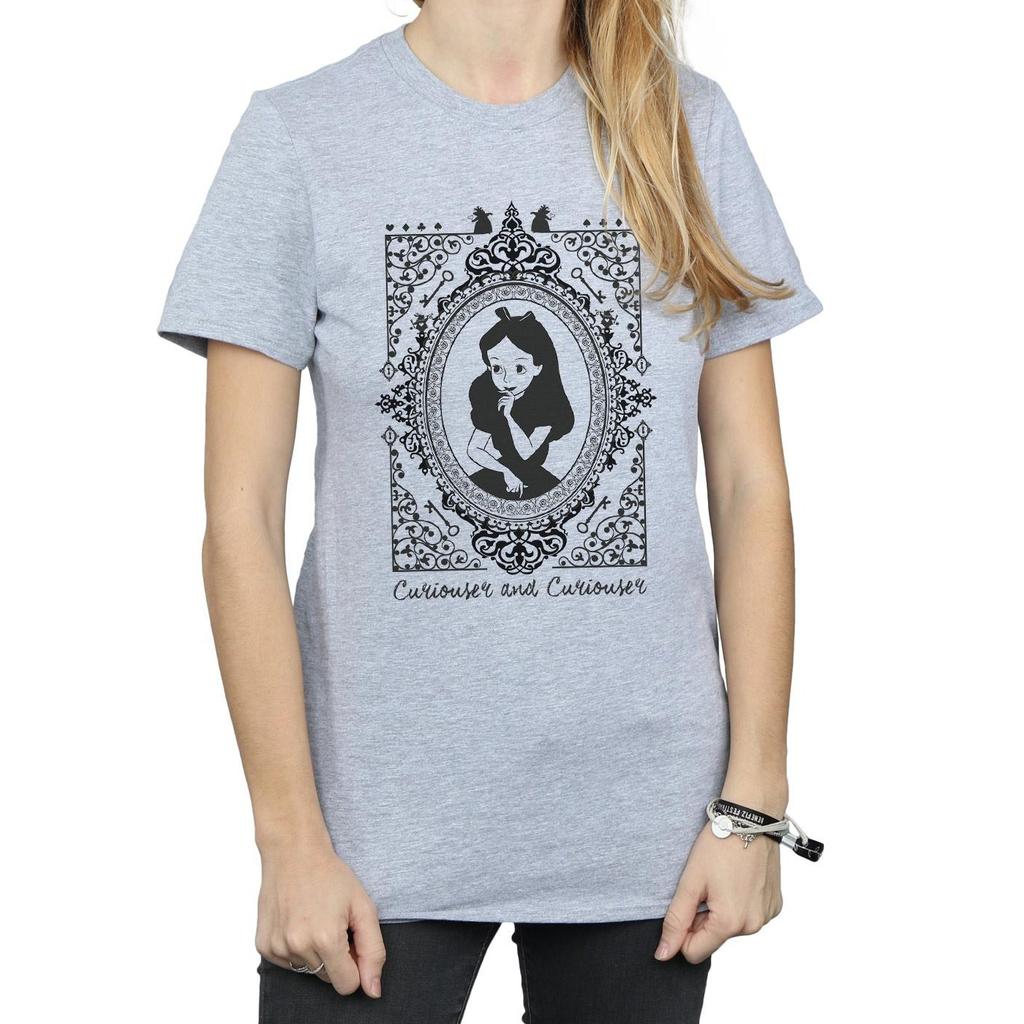 Disney Womens/Ladies Alice In Wonderland Frame Cotton Boyfriend T-Shirt