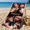 Custom Name K-pop Idol Collage Beach Towel Microfiber Beach Towel, Lightweight and Quick-Dry, for Summer Travel, Swimming Pool Gift