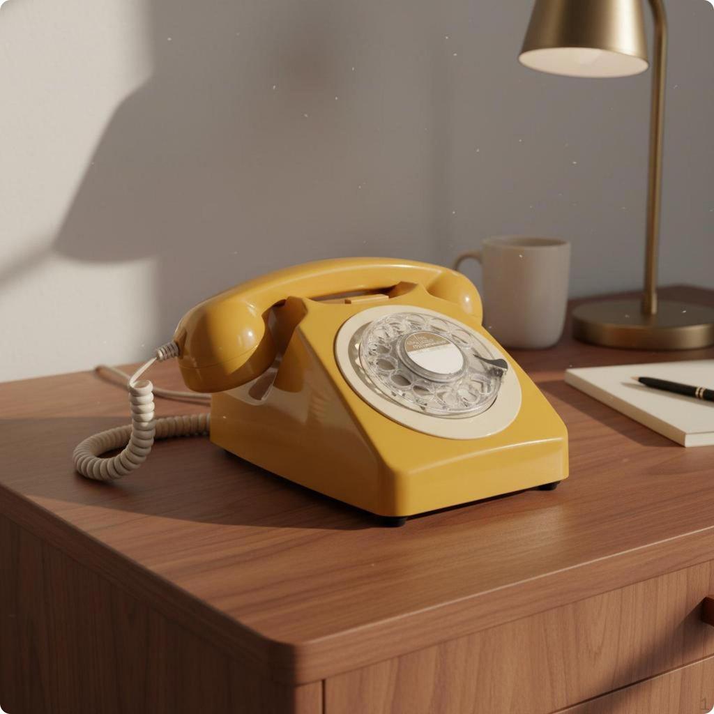 Classic Rotary Desk Phone Metal Bell Chime Retro Vintage Wired Telephone for