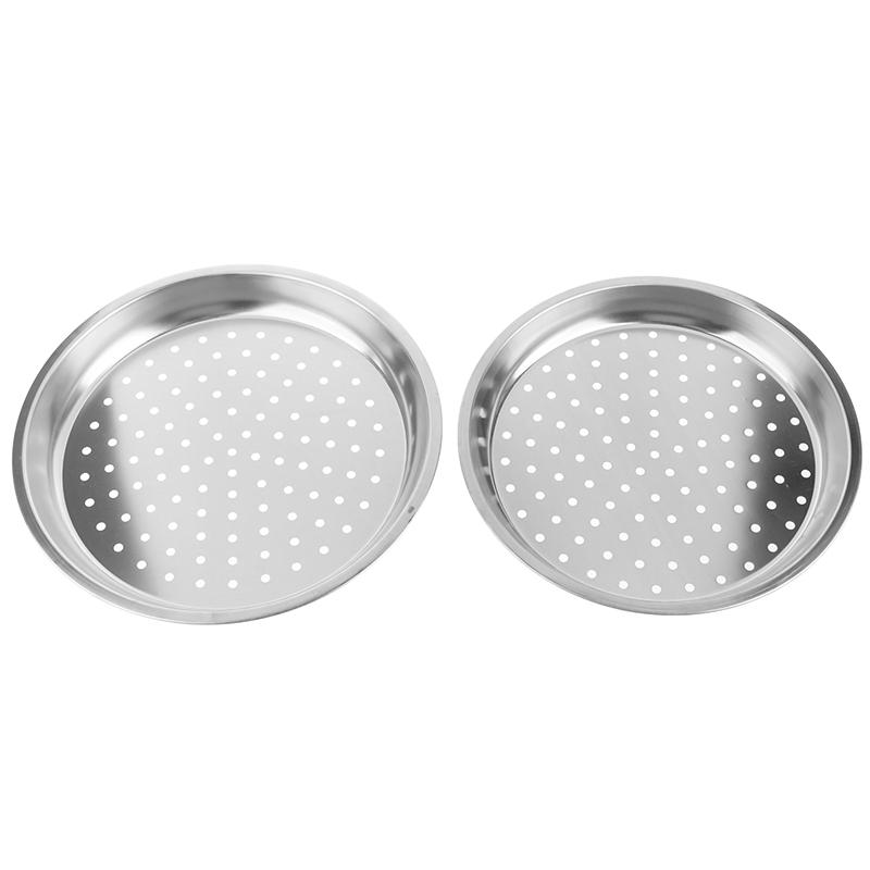 28/30/32/34Cm Stainless Steel Round Steamer Durable Dumplings Fish Steaming Tray Thickened Steamer Kitchen Cooking Gadgets