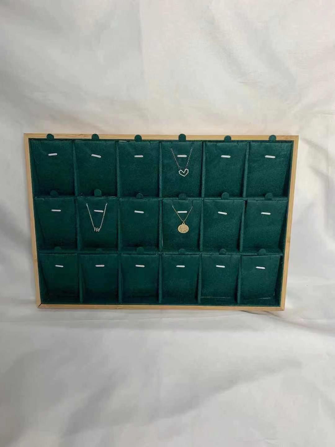 Bamboo  Wood Necklace Pendant Display Tray