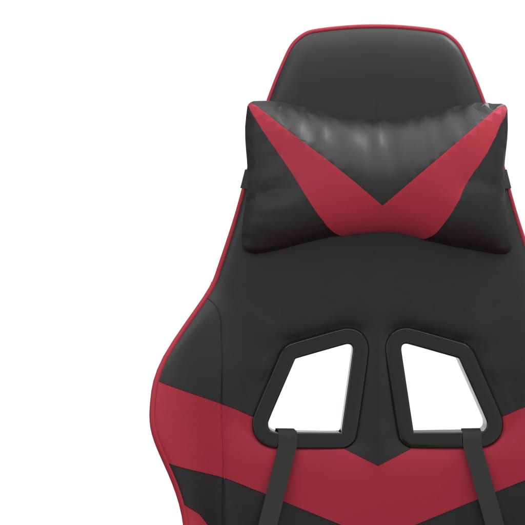 Gaming Chair Swivel Black and Burgundy Artificial Leather