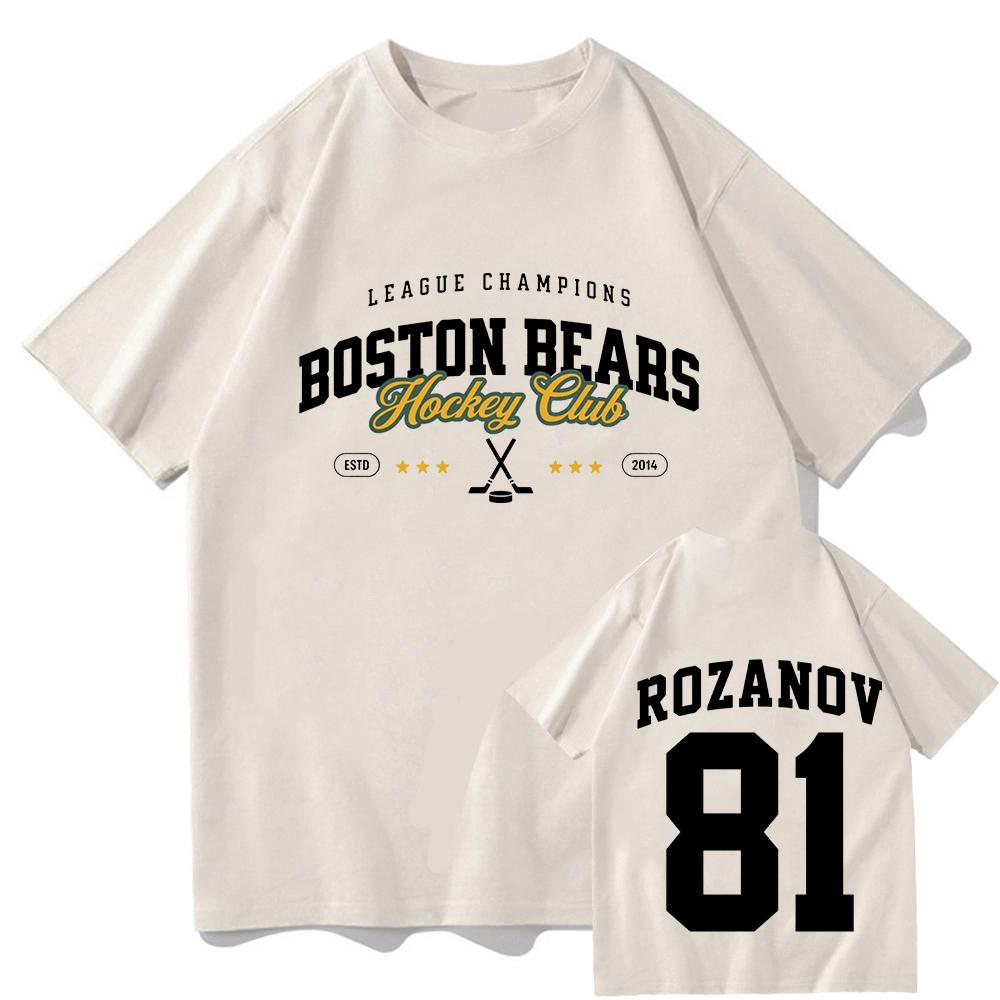 81 Rozanov Boston Bears Merch Unisex Unisex Tshirt Heated Rivalry TV Graphic Print Tshirts Short Sleeve Oneck Female T Shirt Tops