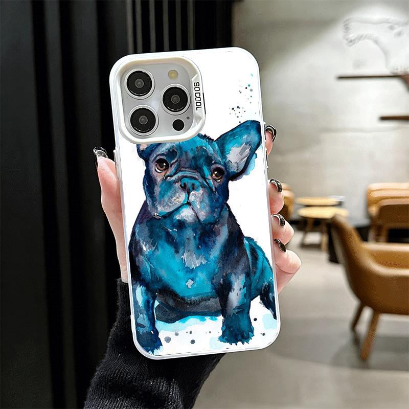 French Bulldog Dog Pug Design Soft Phone Case for iPhone 15 16 17 Pro Max 17Air 16E 14 Plus 13 12 Mini Shockproof Cover Back She