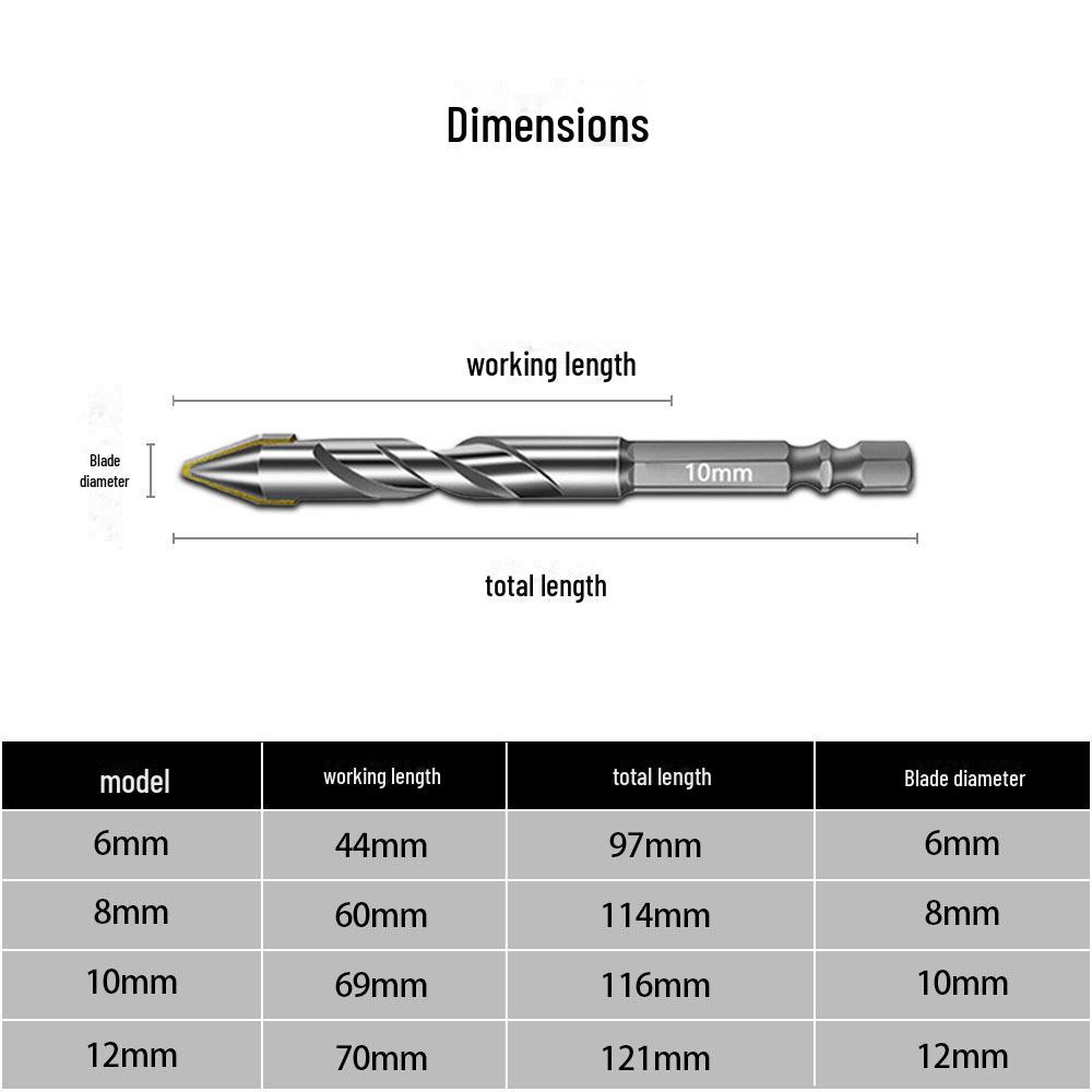 Super Hard Multi-Function Triangular Drill Bit for Concrete and Tile
