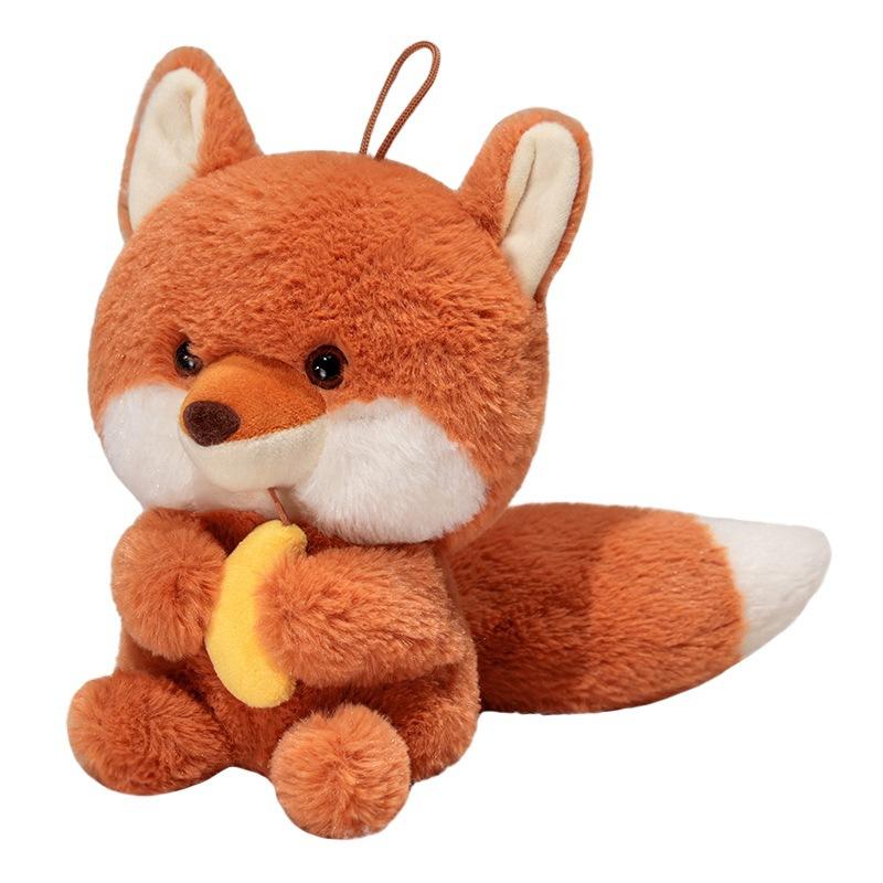 Cartoon Cute Fox, Raccoon, Squirrel Doll Plush Toy Doll Children Sleeping Pillow Backpack Pendant Doll