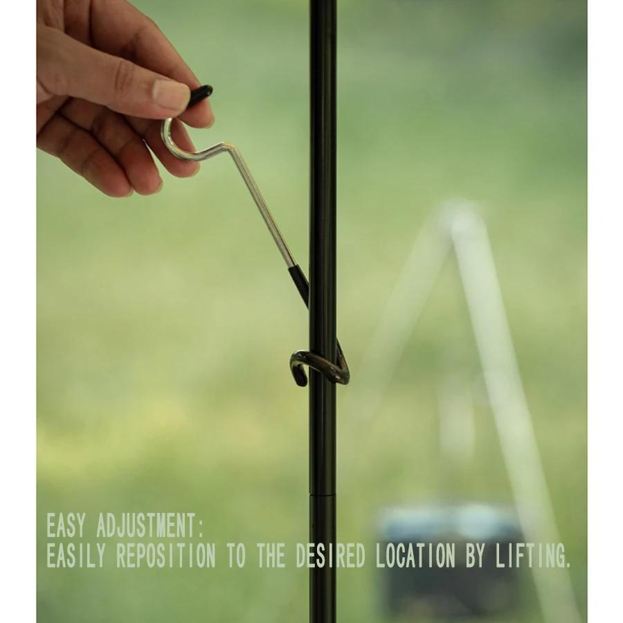 Outdoor Camping Light Hook Stainless Steel Camping Lantern Hanger Non Slip Tent Light Hanger Hook Bird Feeder Pole Hook S Shape