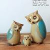 3pcs Porcelain Owls Statue Ornament Shaped Desktop Craft Figurine Sitting Room