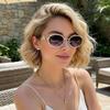 Star Diamond Rhinestone Round Frame Sunglasses - Versatile & High-End Glasses for Parties