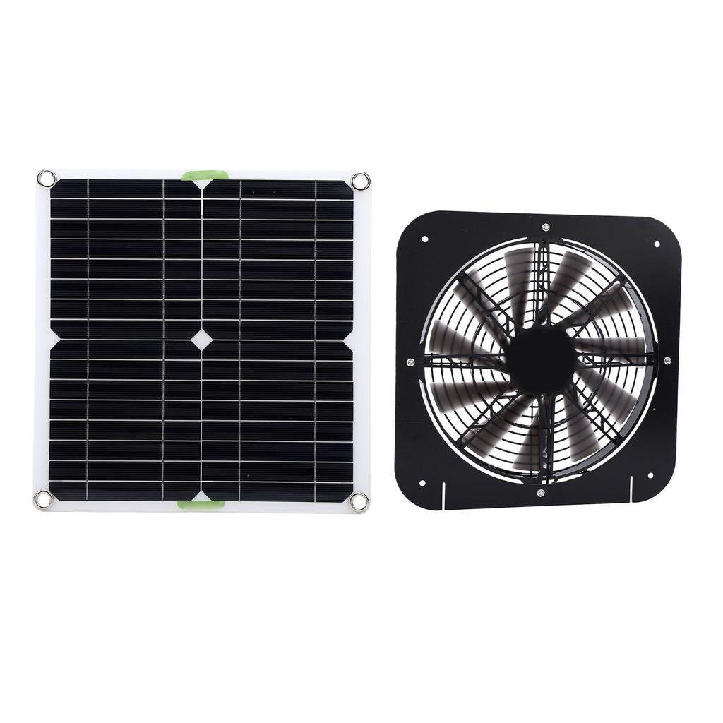 Solar Powered Exhaust Fan 100W 10 Inch Solar Vent Fan Kit for Kitchen Pet House Chicken Coop Greenhouse