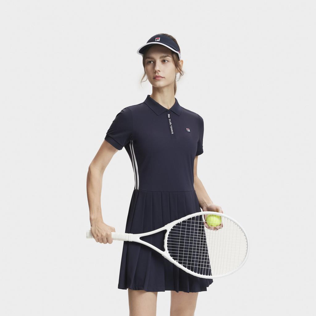 New FILA Tennis Og SS24 Short Sleeved Dresses Women's RD Royal Blue A11W423307FNV