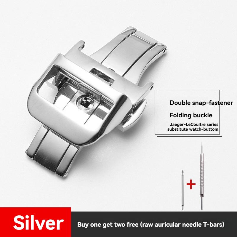

Stainless Steel Deployment Butterfly Buckle For JAEGER-LECOULTRE Watch Silicone cowhide Strap metal Folding Clasp 16/18/20mm 16mm серебряный