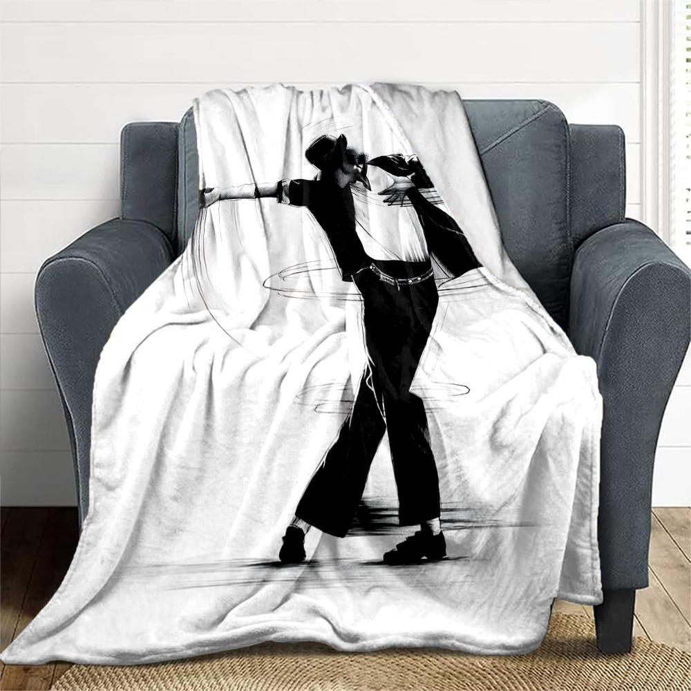 1 Stück Tanzikone Michael Jackson Outdoor-Decke Leichtes Flanell, Weich & Warm, Ganzjahresnutzung für Sofa, Outdoor, Camping, Wohnzimmer023