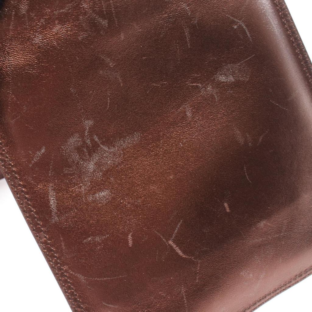 Used CHANEL Shoulder Bag leather Brown Used Women