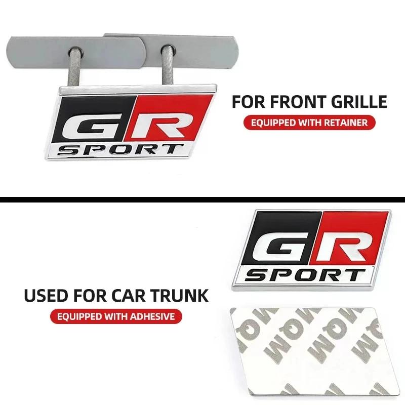 3D Aluminum GR SPORT logo Emblem RACING Badge Auto Body Trunk Deccor Sticker for Toyota Alphard Avensis Prius Verso Crown Yaris